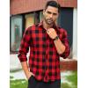 COOFANDY Men’s Flannel Plaid Shirts Long Sleeve Button Down Shirts Casual Fall Shirt Jacket(Red)