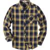 COOFANDY Men’s Flannel Plaid Shirts Long Sleeve Button Down Shirts Casual Fall Shirt Jacket(Yellow)