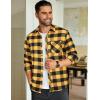 COOFANDY Men’s Flannel Plaid Shirts Long Sleeve Button Down Shirts Casual Fall Shirt Jacket(Yellow&black)