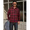 COOFANDY Mens Flannel Plaid Shirts Long Sleeve Casual Button Down Cotton Shirt with Pocket(Black Red Plaid)