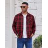 COOFANDY Mens Flannel Plaid Shirts Long Sleeve Casual Button Down Cotton Shirt with Pocket(Black Red Plaid)