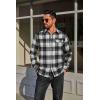 COOFANDY Mens Flannel Plaid Shirts Long Sleeve Casual Button Down Cotton Shirt with Pocket(Black White Plaid)