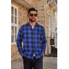 COOFANDY Mens Flannel Plaid Shirts Long Sleeve Casual Button Down Cotton Shirt with Pocket(Blue Black Plaid)