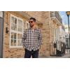 COOFANDY Mens Flannel Plaid Shirts Long Sleeve Casual Button Down Cotton Shirt with Pocket(Brown White Plaid)