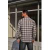 COOFANDY Mens Flannel Plaid Shirts Long Sleeve Casual Button Down Cotton Shirt with Pocket(Brown White Plaid)