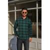COOFANDY Mens Flannel Plaid Shirts Long Sleeve Casual Button Down Cotton Shirt with Pocket(Green Black Plaid)