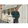 COOFANDY Mens Flannel Plaid Shirts Long Sleeve Casual Button Down Cotton Shirt with Pocket(Green Black Plaid)