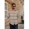COOFANDY Mens Flannel Plaid Shirts Long Sleeve Casual Button Down Cotton Shirt with Pocket(Khaki Black Plaid)