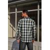 COOFANDY Mens Flannel Plaid Shirts Long Sleeve Casual Button Down Cotton Shirt with Pocket(Navy Green Plaid)