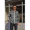 COOFANDY Mens Flannel Plaid Shirts Long Sleeve Casual Button Down Cotton Shirt with Pocket(Navy Green Plaid)