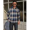 COOFANDY Mens Flannel Plaid Shirts Long Sleeve Casual Button Down Cotton Shirt with Pocket(Navy Khaki Plaid)