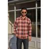 COOFANDY Mens Flannel Plaid Shirts Long Sleeve Casual Button Down Cotton Shirt with Pocket(Orange Black Plaid)