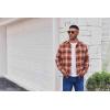 COOFANDY Mens Flannel Plaid Shirts Long Sleeve Casual Button Down Cotton Shirt with Pocket(Orange Black Plaid)