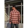 COOFANDY Mens Flannel Plaid Shirts Long Sleeve Casual Button Down Cotton Shirt with Pocket(Orange Black Plaid)