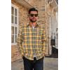 COOFANDY Mens Flannel Plaid Shirts Long Sleeve Casual Button Down Cotton Shirt with Pocket(Yellow Navy Plaid)