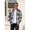 COOFANDY Men’s Flannel Shirt Jackets Quilted Lined Plaid Jacket Long Sleeve Button Down Thick Winter Outwear Shackets(Black Plaid)