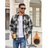 COOFANDY Men’s Flannel Shirt Jackets Quilted Lined Plaid Jacket Long Sleeve Button Down Thick Winter Outwear Shackets(Black Plaid)