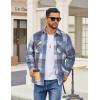 COOFANDY Men’s Flannel Shirt Jackets Quilted Lined Plaid Jacket Long Sleeve Button Down Thick Winter Outwear Shackets(Blue)