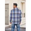 COOFANDY Men’s Flannel Shirt Jackets Quilted Lined Plaid Jacket Long Sleeve Button Down Thick Winter Outwear Shackets(Blue)
