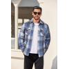 COOFANDY Men’s Flannel Shirt Jackets Quilted Lined Plaid Jacket Long Sleeve Button Down Thick Winter Outwear Shackets(Blue)