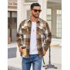 COOFANDY Men’s Flannel Shirt Jackets Quilted Lined Plaid Jacket Long Sleeve Button Down Thick Winter Outwear Shackets(Brown)