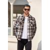 COOFANDY Men’s Flannel Shirt Jackets Quilted Lined Plaid Jacket Long Sleeve Button Down Thick Winter Outwear Shackets(Coffee)