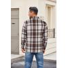 COOFANDY Men’s Flannel Shirt Jackets Quilted Lined Plaid Jacket Long Sleeve Button Down Thick Winter Outwear Shackets(Coffee)