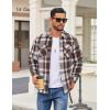 COOFANDY Men’s Flannel Shirt Jackets Quilted Lined Plaid Jacket Long Sleeve Button Down Thick Winter Outwear Shackets(Coffee)