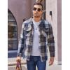 COOFANDY Men’s Flannel Shirt Jackets Quilted Lined Plaid Jacket Long Sleeve Button Down Thick Winter Outwear Shackets(Dark Blue)