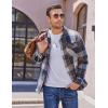 COOFANDY Men’s Flannel Shirt Jackets Quilted Lined Plaid Jacket Long Sleeve Button Down Thick Winter Outwear Shackets(Dark Blue)