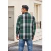 COOFANDY Men’s Flannel Shirt Jackets Quilted Lined Plaid Jacket Long Sleeve Button Down Thick Winter Outwear Shackets(Green)