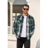 COOFANDY Men’s Flannel Shirt Jackets Quilted Lined Plaid Jacket Long Sleeve Button Down Thick Winter Outwear Shackets(Green)