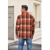 COOFANDY Men’s Flannel Shirt Jackets Quilted Lined Plaid Jacket Long Sleeve Button Down Thick Winter Outwear Shackets(Orange)