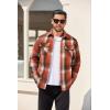 COOFANDY Men’s Flannel Shirt Jackets Quilted Lined Plaid Jacket Long Sleeve Button Down Thick Winter Outwear Shackets(Orange)