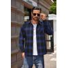COOFANDY Men’s Flannel Shirts Long Sleeve Button Down Plaid Shirt Lightweight Shirt Jacket(Blue & Black)