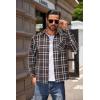 COOFANDY Men’s Flannel Shirts Long Sleeve Button Down Plaid Shirt Lightweight Shirt Jacket(Brown White Black)
