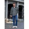 COOFANDY Men’s Flannel Shirts Long Sleeve Button Down Plaid Shirt Lightweight Shirt Jacket(Navy Blue & White)