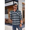 COOFANDY Men’s Flannel Shirts Long Sleeve Button Down Plaid Shirt Lightweight Shirt Jacket(Navy Blue & White)