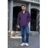 COOFANDY Men’s Flannel Shirts Long Sleeve Button Down Plaid Shirt Lightweight Shirt Jacket(Purple & Black)