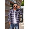 COOFANDY Men’s Flannel Shirts Long Sleeve Button Down Plaid Shirt Lightweight Shirt Jacket(Purple White Black)