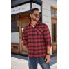 COOFANDY Men’s Flannel Shirts Long Sleeve Button Down Plaid Shirt Lightweight Shirt Jacket(Red & Black)
