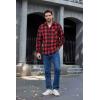 COOFANDY Men’s Flannel Shirts Long Sleeve Button Down Plaid Shirt Lightweight Shirt Jacket(Red & Black Plaid)