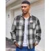 COOFANDY Men’s Flannel Shirts Long Sleeve Casual Cotton Plaid Button Down Shirt Jacket with Pockets(Graphite Black)
