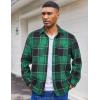 COOFANDY Men’s Flannel Shirts Long Sleeve Casual Cotton Plaid Button Down Shirt Jacket with Pockets(Green-black Plaid)