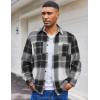 COOFANDY Men’s Flannel Shirts Long Sleeve Casual Cotton Plaid Button Down Shirt Jacket with Pockets(Grey-white Plaid)