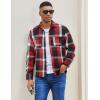 COOFANDY Men’s Flannel Shirts Long Sleeve Casual Cotton Plaid Button Down Shirt Jacket with Pockets(Red-black Plaid)
