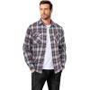 COOFANDY Mens Flannel Shirts Long Sleeve Casual Plaid Button Down Shirt Cotton Shirt Cowboy Work Shirts with Pockets(Black-brown)