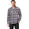 COOFANDY Mens Flannel Shirts Long Sleeve Casual Plaid Button Down Shirt Cotton Shirt Cowboy Work Shirts with Pockets(Black-brown)