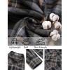 COOFANDY Mens Flannel Shirts Long Sleeve Casual Plaid Button Down Shirt Cotton Shirt Cowboy Work Shirts with Pockets(Black-grey)