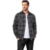 COOFANDY Mens Flannel Shirts Long Sleeve Casual Plaid Button Down Shirt Cotton Shirt Cowboy Work Shirts with Pockets(Black-grey)
